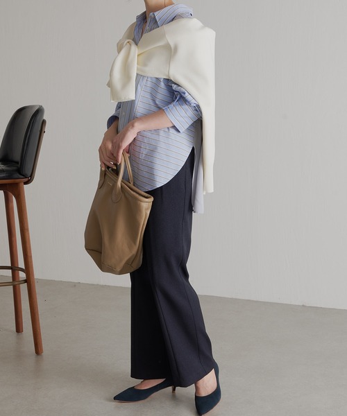 COLLAGE GALLARDAGALANTE（コラージュガリャルダガランテ）の「【OT】歩く度に揺れるバックシャン/バックサテンシャツ（シャツ/ブラウス・レディース・ミント/ブルー/ホワイト・FREE）」の21枚目の写真