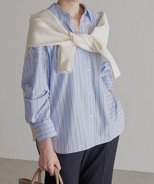 COLLAGE GALLARDAGALANTE（コラージュガリャルダガランテ）の「【OT】歩く度に揺れるバックシャン/バックサテンシャツ（シャツ/ブラウス・レディース・ミント/ブルー/ホワイト・FREE）」の22枚目の写真