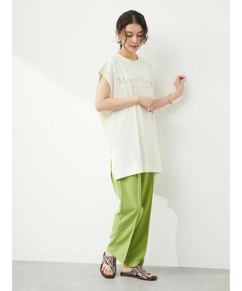 Green Parks(グリーンパークス)の「スラブロゴフレンチスリーブTシャツ(Tシャツ/カットソー・レディース・ブラウン/オフホワイト/ダークグレー・FREE)」の4枚目の写真