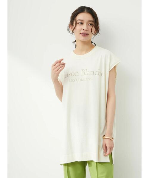 Green Parks(グリーンパークス)の「スラブロゴフレンチスリーブTシャツ(Tシャツ/カットソー・レディース・ブラウン/オフホワイト/ダークグレー・FREE)」の7枚目の写真