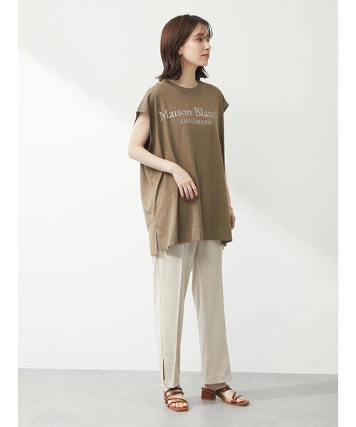 Green Parks(グリーンパークス)の「スラブロゴフレンチスリーブTシャツ(Tシャツ/カットソー・レディース・ブラウン/オフホワイト/ダークグレー・FREE)」の13枚目の写真