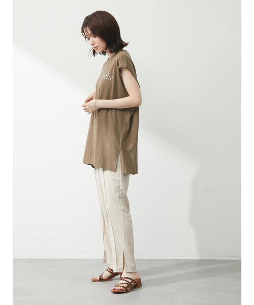 Green Parks(グリーンパークス)の「スラブロゴフレンチスリーブTシャツ(Tシャツ/カットソー・レディース・ブラウン/オフホワイト/ダークグレー・FREE)」の14枚目の写真