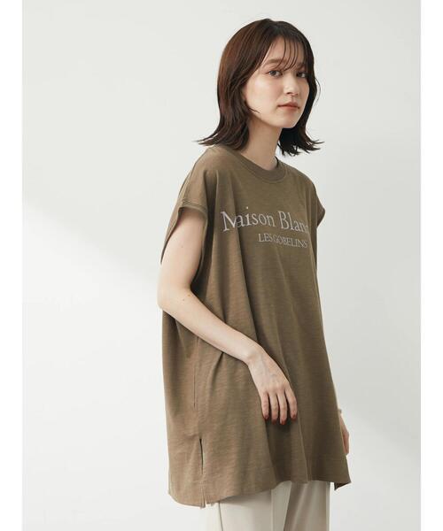 Green Parks(グリーンパークス)の「スラブロゴフレンチスリーブTシャツ(Tシャツ/カットソー・レディース・ブラウン/オフホワイト/ダークグレー・FREE)」の16枚目の写真