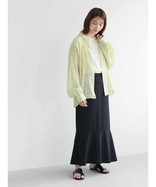 Green Parks(グリーンパークス)の「スラブロゴフレンチスリーブTシャツ(Tシャツ/カットソー・レディース・ブラウン/オフホワイト/ダークグレー・FREE)」の19枚目の写真