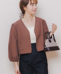 flower | スモーキーショートジャケット(ノーカラージャケット)