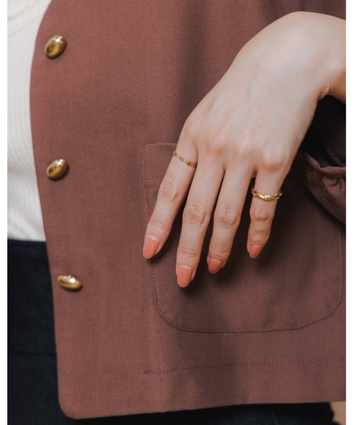 flower（フラワー）の「スモーキーショートジャケット（ノーカラージャケット・レディース・ベージュ/ブラウン・FREE）」の17枚目の写真