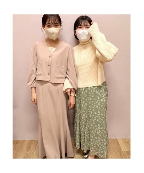 flower（フラワー）の「スモーキーショートジャケット（ノーカラージャケット・レディース・ベージュ/ブラウン・FREE）」の19枚目の写真