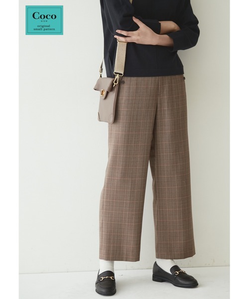 human woman(ヒューマンウーマン)の「◆ウールポリエステルチェックパンツ(その他パンツ・レディース・クリアブラウン/ブラック系その他3・MEDIUM/SMALL/LARGE)」の2枚目の写真