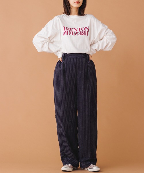 hunch（ハンチ）の「コーデュロイ ワイドストレートパンツ（その他パンツ・レディース・グリーン/ピンク/ネイビー・FREE）」の17枚目の写真