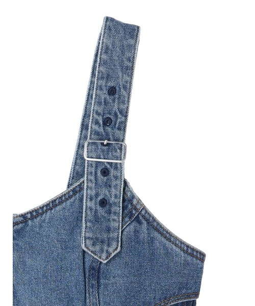 earth music&ecology(アースミュージックアンドエコロジー)の「ショルダーベルト付きデニムビスチェ(タンクトップ・レディース・インディゴブルー・FREE)」の5枚目の写真