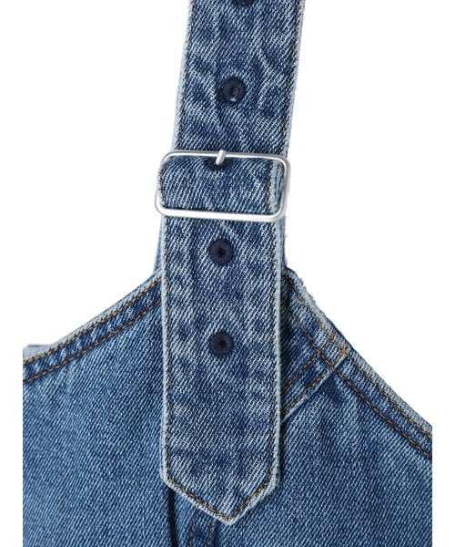 earth music&ecology(アースミュージックアンドエコロジー)の「ショルダーベルト付きデニムビスチェ(タンクトップ・レディース・インディゴブルー・FREE)」の9枚目の写真