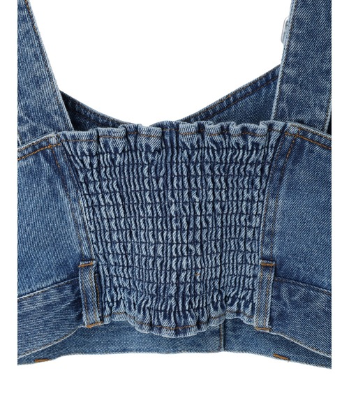 earth music&ecology(アースミュージックアンドエコロジー)の「ショルダーベルト付きデニムビスチェ(タンクトップ・レディース・インディゴブルー・FREE)」の12枚目の写真
