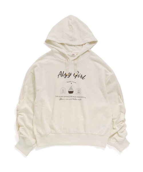 algy(アルジー)の「シャーリングスリーブフーディー(パーカー・キッズ・ベージュ/アイボリー/ラベンダー・SMALL/MEDIUM/X-SMALL/XX-SMALL)」の7枚目の写真