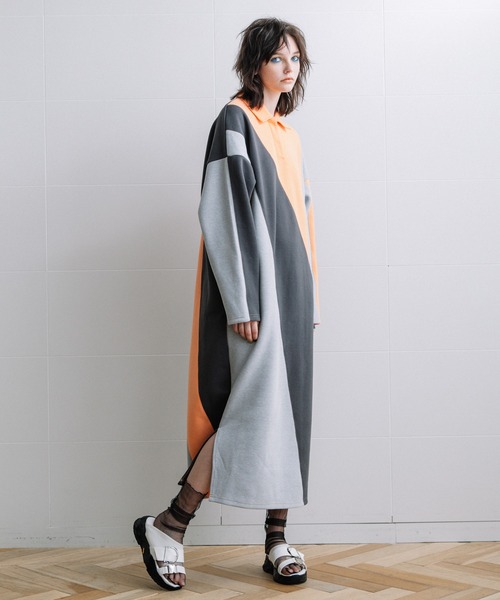 AULA AILA（アウラアイラ）の「ポロシャツワンピース（ワンピース・レディース・グリーン/ブルー/オレンジ・0）」の8枚目の写真