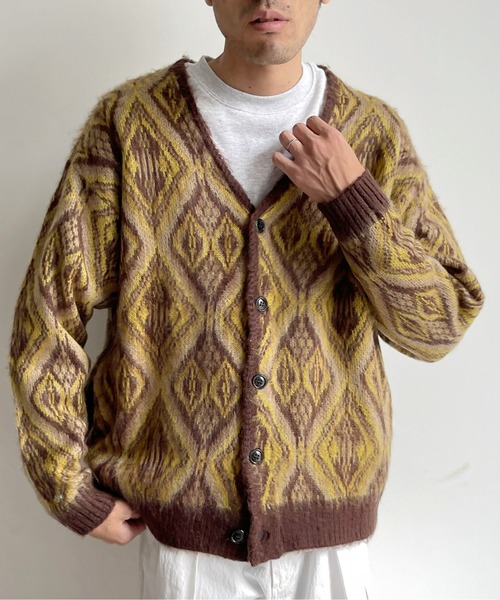 CPCM(シーピーシーエム)の「アソート柄シャギーカーディガン(カーディガン/ボレロ・メンズ・ブルー/ネイビー/ベージュ/グリーン・LARGE/MEDIUM)」の2枚目の写真