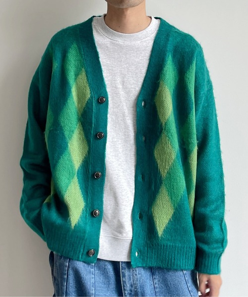 CPCM(シーピーシーエム)の「アソート柄シャギーカーディガン(カーディガン/ボレロ・メンズ・ブルー/ネイビー/ベージュ/グリーン・LARGE/MEDIUM)」の1枚目の写真
