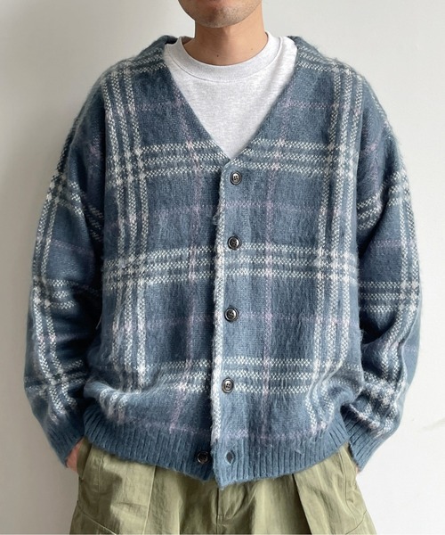 CPCM(シーピーシーエム)の「アソート柄シャギーカーディガン(カーディガン/ボレロ・メンズ・ブルー/ネイビー/ベージュ/グリーン・LARGE/MEDIUM)」の5枚目の写真