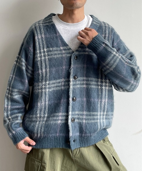 CPCM(シーピーシーエム)の「アソート柄シャギーカーディガン(カーディガン/ボレロ・メンズ・ブルー/ネイビー/ベージュ/グリーン・LARGE/MEDIUM)」の7枚目の写真