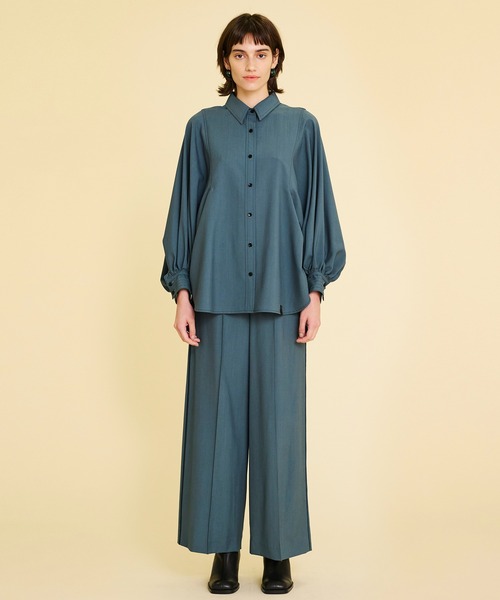 LANVIN en Bleu(ランバンオンブルー)の「ウォッシャブルボリュームスリーブシャツブラウス(シャツ/ブラウス・レディース・グリーン/オフホワイト・38)」の13枚目の写真