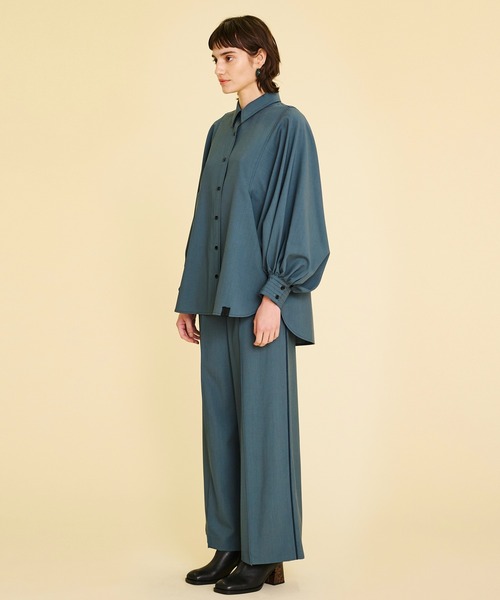 LANVIN en Bleu(ランバンオンブルー)の「ウォッシャブルボリュームスリーブシャツブラウス(シャツ/ブラウス・レディース・グリーン/オフホワイト・38)」の12枚目の写真