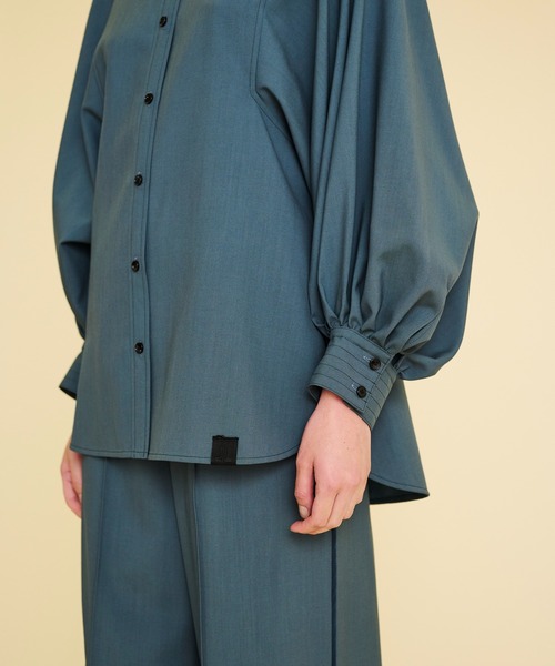 LANVIN en Bleu(ランバンオンブルー)の「ウォッシャブルボリュームスリーブシャツブラウス(シャツ/ブラウス・レディース・グリーン/オフホワイト・38)」の10枚目の写真