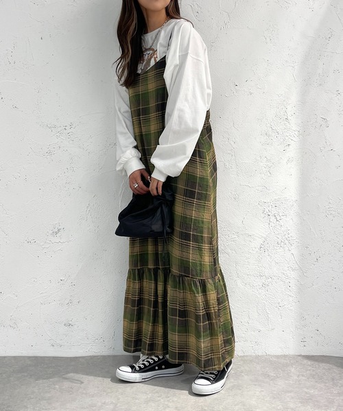 apres jour mignon(アプレジュールミニョン)の「アソートティアードキャミワンピース【ZOZOTOWN限定アイテム】(ワンピース・レディース・ブラック/ネイビー/グリーン/ブルー系その他・X-LARGE/フリー)」の2枚目の写真