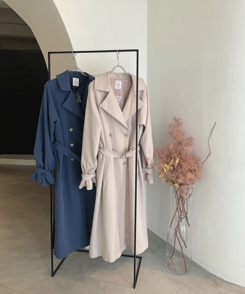 ANDGEEBEE（アンジービー）の「プリーツトレンチコート（トレンチコート・レディース・グレー・MEDIUM）」の8枚目の写真