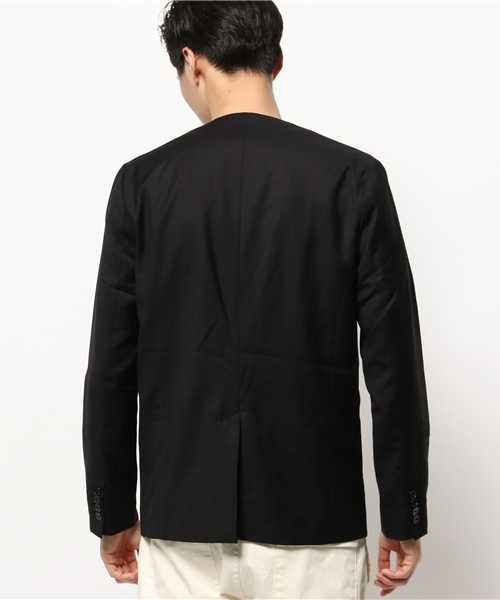 WEGO（ウィゴー）の「WEGO/ノーカラーテーラードジャケット（テーラードジャケット・メンズ・ブラック/グレー・LARGE/MEDIUM）」の5枚目の写真