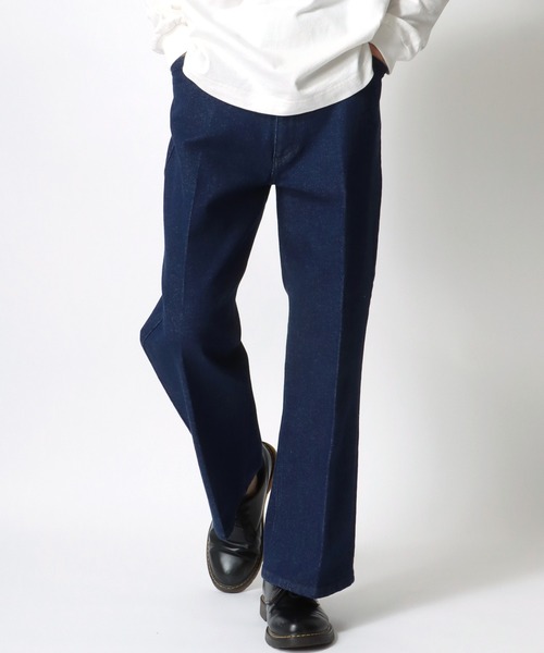 Lee(リー)の「Lee/リー X-LINE BOOT CUT PANTS/ブーツカットパンツ/センタープレスパンツ/カラーパンツ(スラックス・メンズ・パープル/ブラック/ライトインディゴブルー/ワンウォッシュ/ベージュ/レッド/グリーン・L/M/XL)」の5枚目の写真