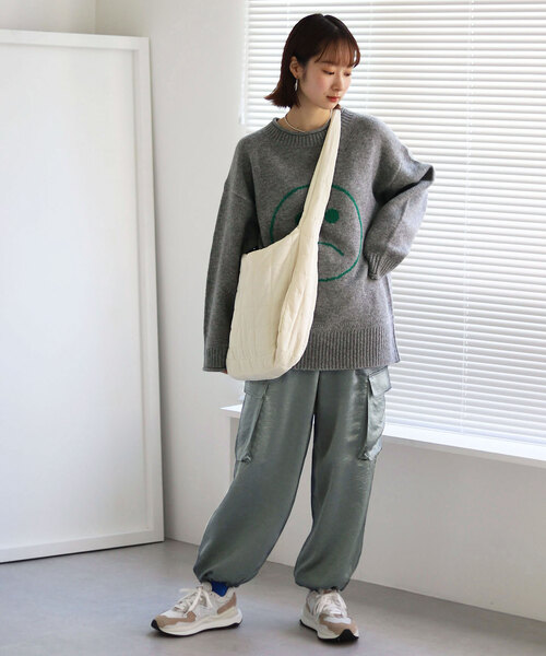 SLOBE collection.Big ジャガードセーター SLOBE citron. BIGジャガードセーターのコーディネートスナップ
