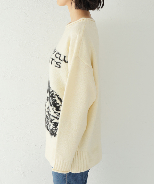 SLOBE collection.Big ジャガードセーター SLOBE citron. BIGジャガードセーターのコーディネートスナップ