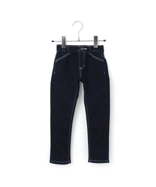 MAKE YOUR DAY（メイクユアデイ）の「裏起毛スリムストレートデニムパンツ■80～140cm（デニムパンツ・キッズ・ブルー/ネイビー・80/90/100/110/120/130/140）」の2枚目の写真