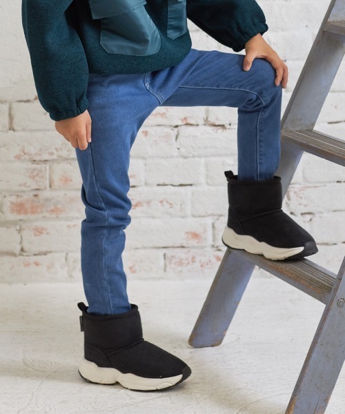 MAKE YOUR DAY（メイクユアデイ）の「裏起毛スリムストレートデニムパンツ■80～140cm（デニムパンツ・キッズ・ブルー/ネイビー・80/90/100/110/120/130/140）」の3枚目の写真