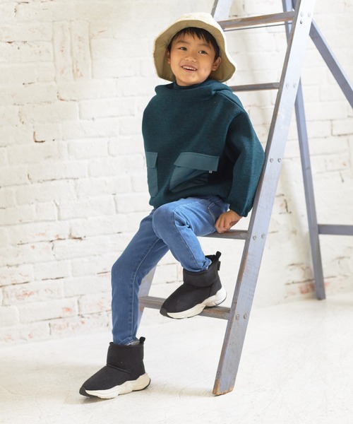 MAKE YOUR DAY（メイクユアデイ）の「裏起毛スリムストレートデニムパンツ■80～140cm（デニムパンツ・キッズ・ブルー/ネイビー・80/90/100/110/120/130/140）」の5枚目の写真