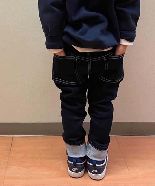 MAKE YOUR DAY（メイクユアデイ）の「裏起毛スリムストレートデニムパンツ■80～140cm（デニムパンツ・キッズ・ブルー/ネイビー・80/90/100/110/120/130/140）」の15枚目の写真