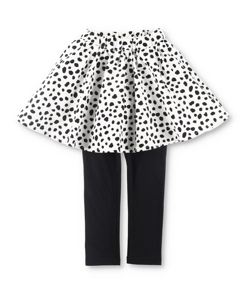 BRANSHES（ブランシェス）の「【あったか】ダルメシアン柄 / チェック柄 / 花柄裏起毛スカッツ（スカート・キッズ・ブラック/キャメル/オフホワイト・130/110/90/100/120）」の16枚目の写真