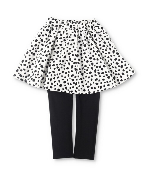 BRANSHES（ブランシェス）の「【あったか】ダルメシアン柄 / チェック柄 / 花柄裏起毛スカッツ（スカート・キッズ・ブラック/キャメル/オフホワイト・130/110/90/100/120）」の17枚目の写真