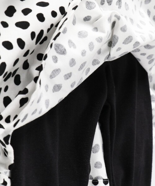 BRANSHES（ブランシェス）の「【あったか】ダルメシアン柄 / チェック柄 / 花柄裏起毛スカッツ（スカート・キッズ・ブラック/キャメル/オフホワイト・130/110/90/100/120）」の22枚目の写真