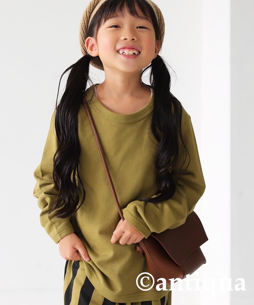 antiqua（アンティカ）の「綿100%ストライプ柄ルームウェア（ルームウェア/パジャマ・キッズ・ブラック/カーキ/オレンジ・130/120/140/160/110/150）」の12枚目の写真