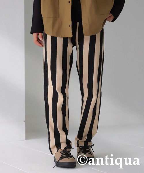 antiqua（アンティカ）の「綿100%ストライプ柄ルームウェア（ルームウェア/パジャマ・キッズ・ブラック/カーキ/オレンジ・130/120/140/160/110/150）」の6枚目の写真