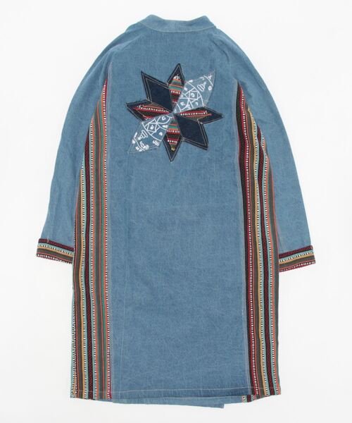 チャイハネ（チャイハネ）の「【チャイハネ】ネディMEN'Sロングカーディガン（デニムジャケット・メンズ・インディゴブルー/ライトブルー・FREE）」の4枚目の写真