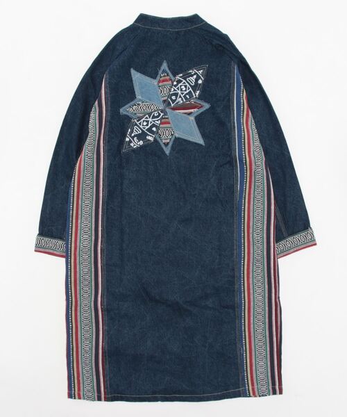 チャイハネ（チャイハネ）の「【チャイハネ】ネディMEN'Sロングカーディガン（デニムジャケット・メンズ・インディゴブルー/ライトブルー・FREE）」の7枚目の写真