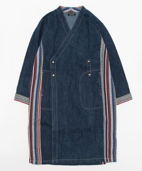 チャイハネ（チャイハネ）の「【チャイハネ】ネディMEN'Sロングカーディガン（デニムジャケット・メンズ・インディゴブルー/ライトブルー・FREE）」の6枚目の写真