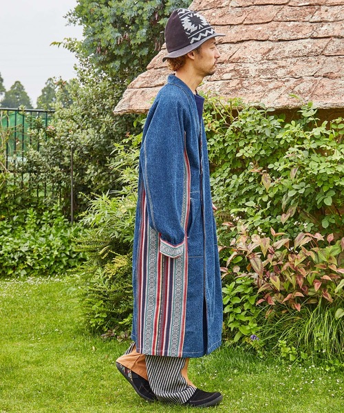 チャイハネ（チャイハネ）の「【チャイハネ】ネディMEN'Sロングカーディガン（デニムジャケット・メンズ・インディゴブルー/ライトブルー・FREE）」の9枚目の写真