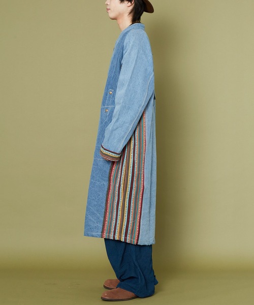 チャイハネ（チャイハネ）の「【チャイハネ】ネディMEN'Sロングカーディガン（デニムジャケット・メンズ・インディゴブルー/ライトブルー・FREE）」の13枚目の写真