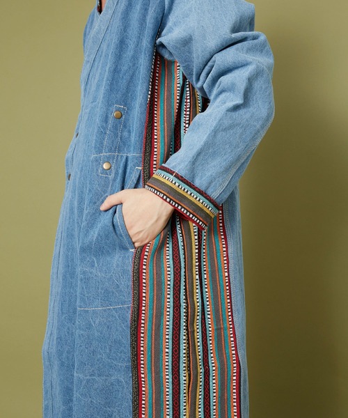 チャイハネ（チャイハネ）の「【チャイハネ】ネディMEN'Sロングカーディガン（デニムジャケット・メンズ・インディゴブルー/ライトブルー・FREE）」の16枚目の写真