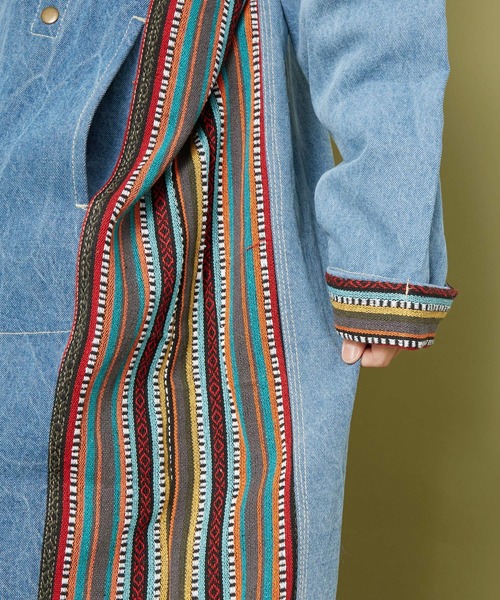 チャイハネ（チャイハネ）の「【チャイハネ】ネディMEN'Sロングカーディガン（デニムジャケット・メンズ・インディゴブルー/ライトブルー・FREE）」の17枚目の写真