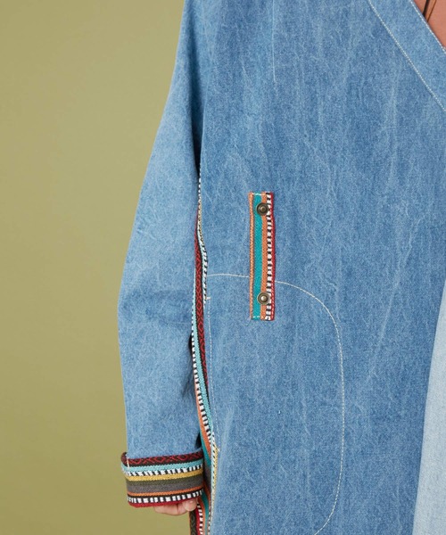 チャイハネ（チャイハネ）の「【チャイハネ】ネディMEN'Sロングカーディガン（デニムジャケット・メンズ・インディゴブルー/ライトブルー・FREE）」の19枚目の写真