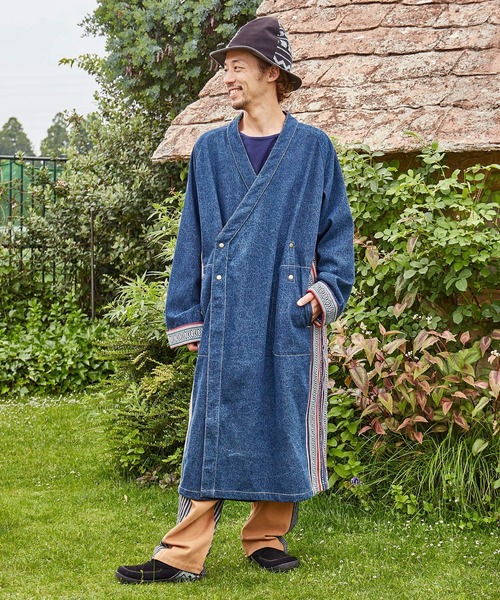 チャイハネ（チャイハネ）の「【チャイハネ】ネディMEN'Sロングカーディガン（デニムジャケット・メンズ・インディゴブルー/ライトブルー・FREE）」の21枚目の写真