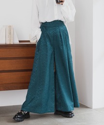 【WEB限定】ジャガード柄ワイドフレアパンツ